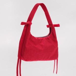 Sandy Liang Baggu Mini Bow Bag in Candy Apple Red